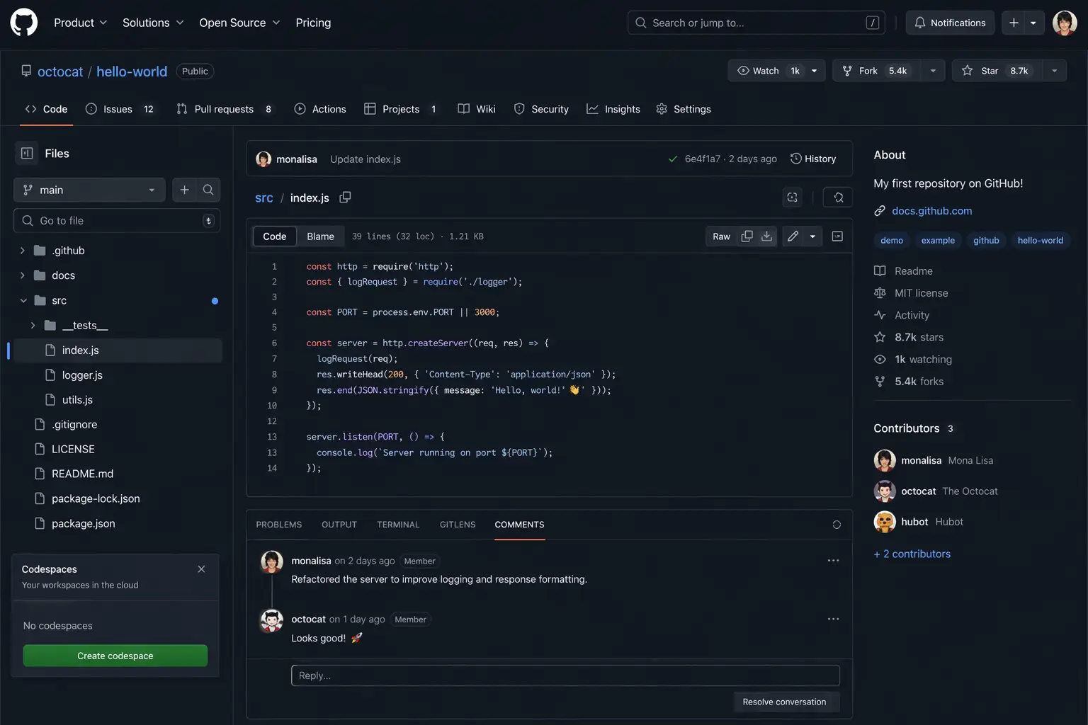 GitHub repositories and code management interface. How to use GitHub 