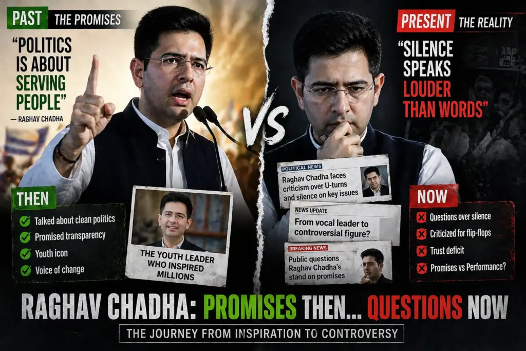 Comparison of Raghav Chadha past speeches and current political developments