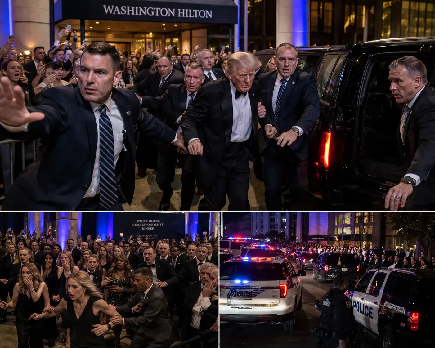 donald trump attack, trump white house dinner incident, trump news today, washington hilton attack, trump security breach