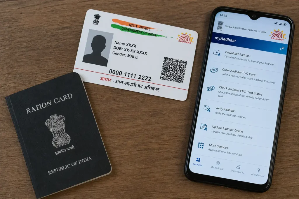 Ayushman Bharat Card documents required Aadhaar ration card mobile verification