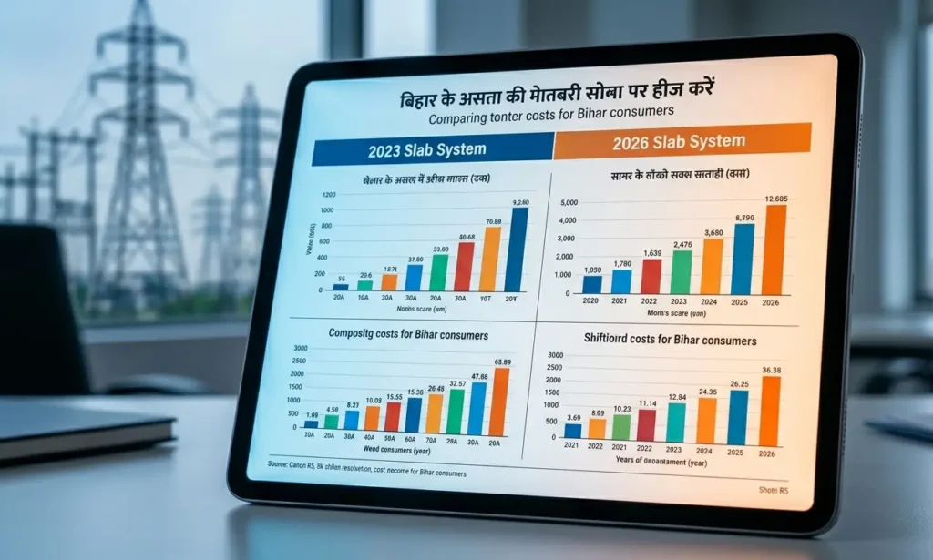 Electricity bill slab rates and subsidy chart for Bihar consumers 2026.