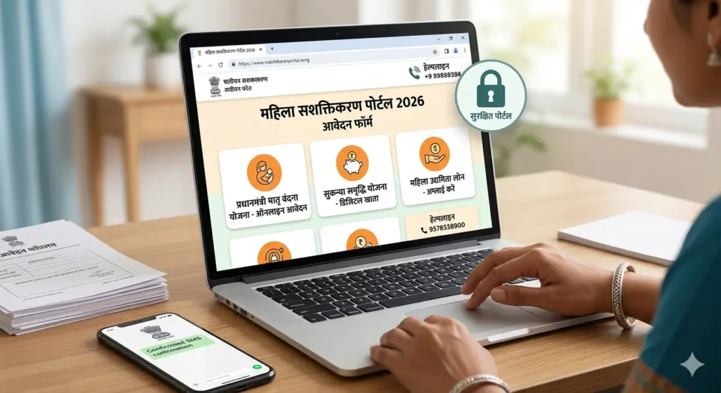 स्मार्टफोन में UMANG ऐप का उपयोग करते हुए व्यक्ति, सरकारी सेवाओं को एक ही प्लेटफॉर्म पर एक्सेस करता हुआ