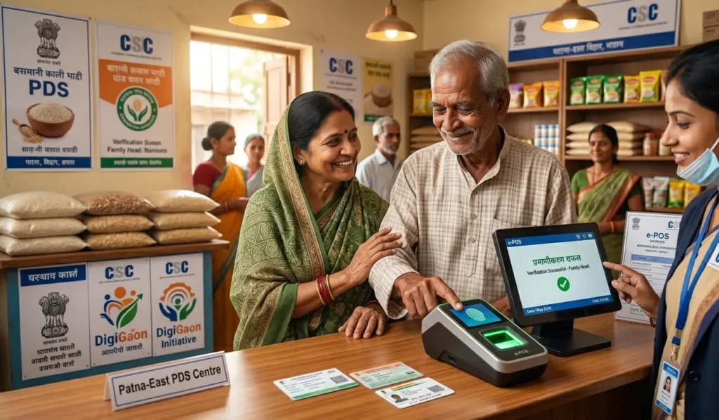 Biometric verification and e-KYC process for ration cardholders in India