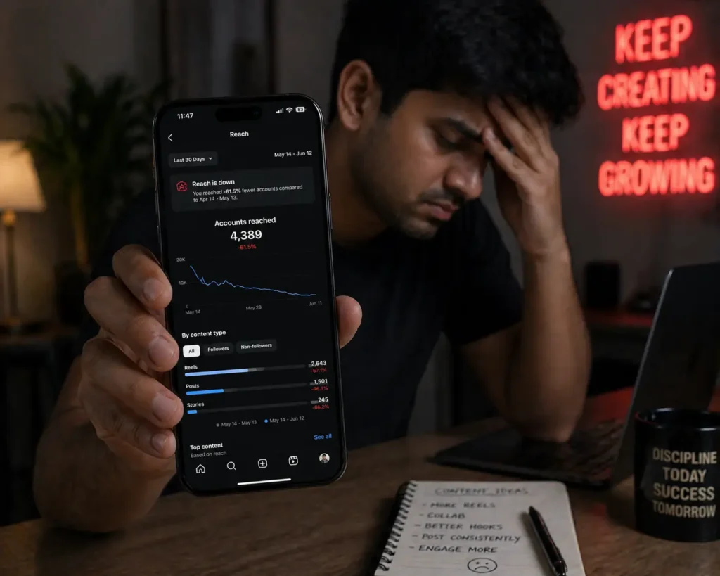 instagram low reach problem mistakes analytics drop