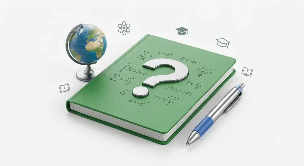 3D academic notebook icon representing frequently asked questions about TN SSLC results